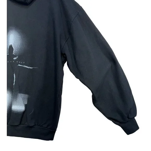 Tultex Black Hoodie Yes This Is A Cult Size Large Black Zip-Up - Picture 11 of 12